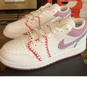 Nike Air Jordan 1 Low White Light Knit Shoes New